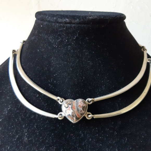 Sterling and Natural Stone Choker - Picture 4 of 4